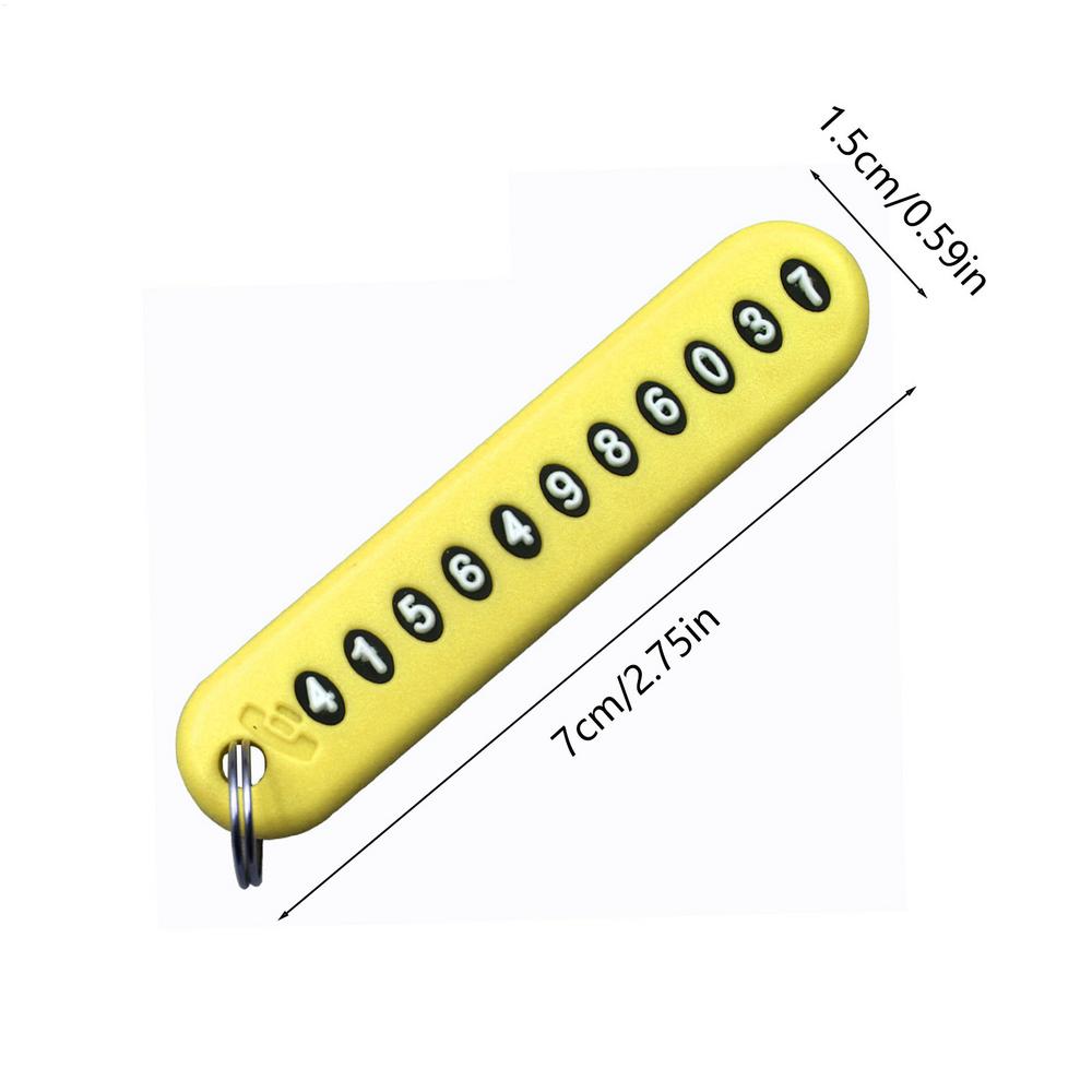 10 Colors Anti-Lost Phone Number Plate Car Keychain Pendant Auto Vehicle Card Keyring Key Chain for Men and Women