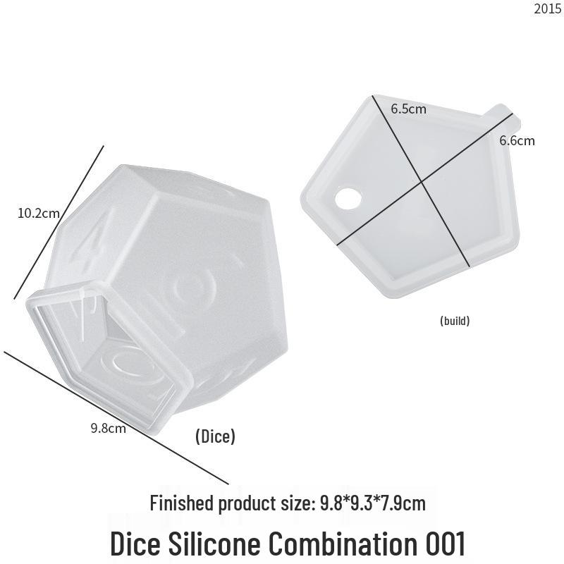 Poppy DIY Silicone Mold for Large Dice, Epoxy Resin, Candle, Soap, Incense, Plaster, and Ornament Display