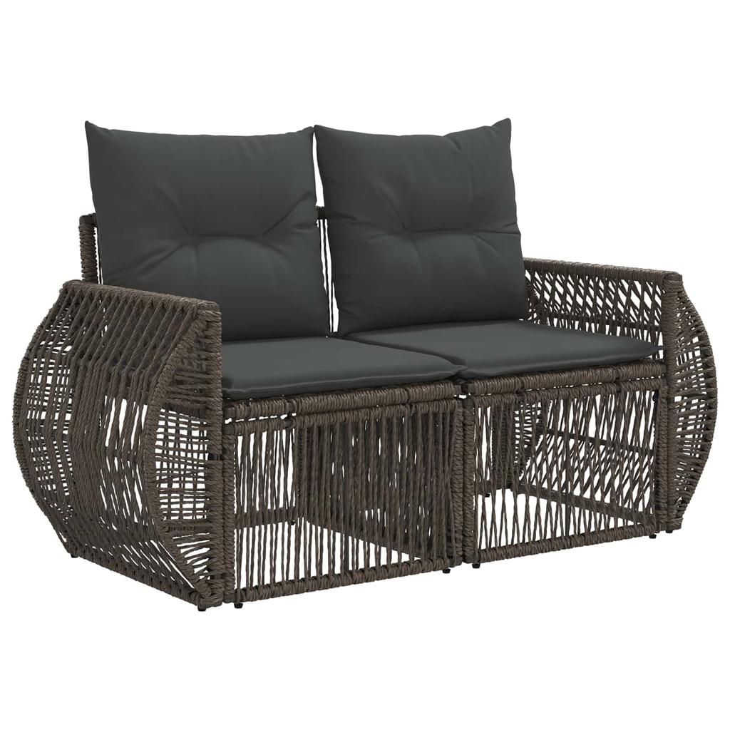 Garden Sofa Set 12 Pcs Grey and Dark Grey Poly Rattan