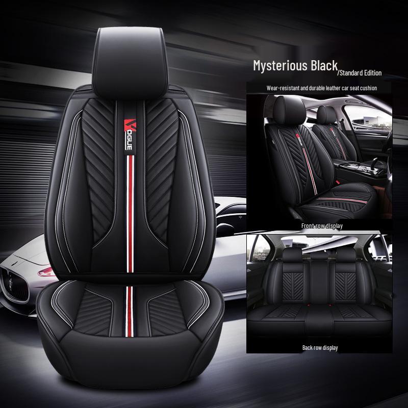 Cuscino Universale in Pelle per Sedile Auto per Quattro Stagioni, Adatto per Piccole Auto, SUV, Veicoli Fuoristrada e Coupé, Compatibile con Cinque Posti