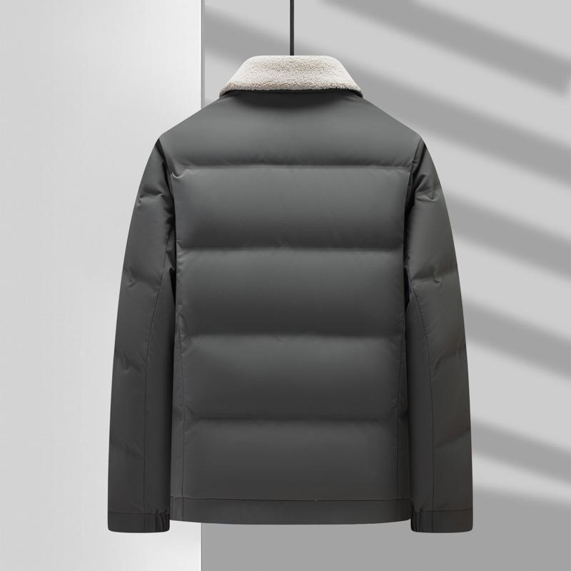 Men's Down Jacket Can Be Removed In Autumn and Winter, Lamb Wool Collar Fashion Casual Warm Down Jacket Men
