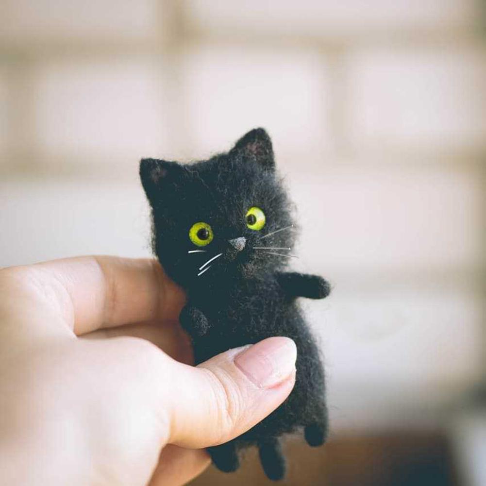 DIY Cat Wool Felt Unfinished Wool Felt Material Package Handmade Needle Felt Kit Ackage Kitty Fashion DIY Gift For Kids