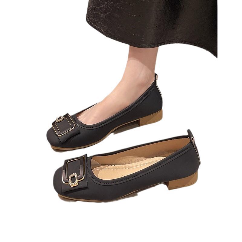 Doudou Shoes Girl 2025 Summer New Shallow Soft Leather Flat Shoes Summer Skirt Fairy Gentle Soft Sole Single Shoes