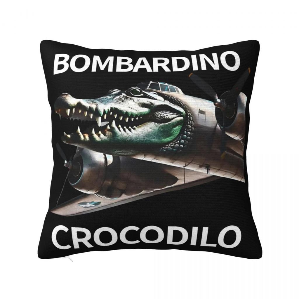 Bombardiro Crocodilo Tralalero Tralala Square Pillow Cases Italian Brainrot Cushion Covers Decorative Pillowcase for Home 18