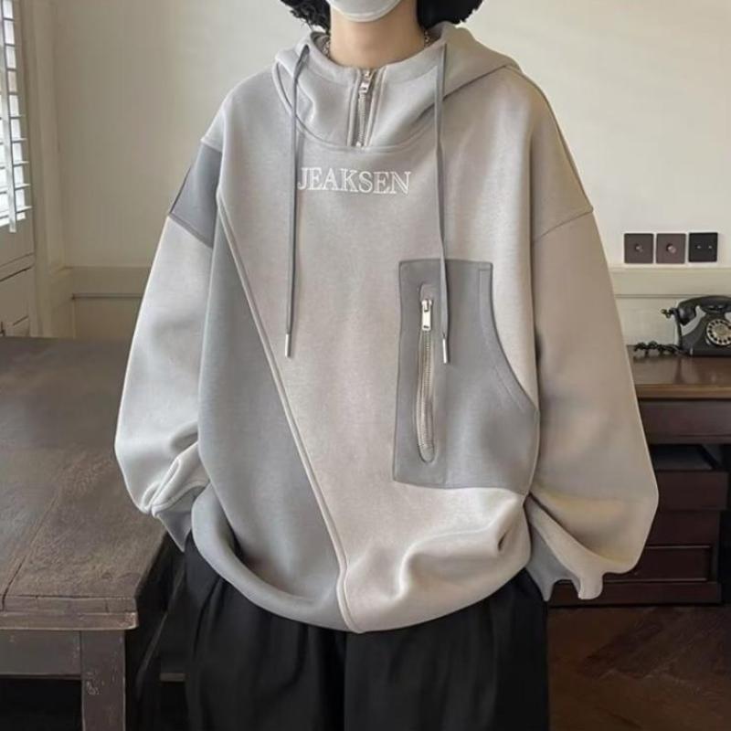 Hiphop mikina pánská High Street zimní oversize bunda s kapucí top s dlouhým rukávem