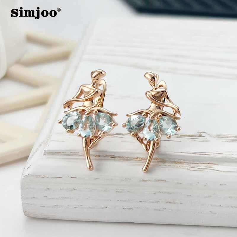 

SIMJOO Стильные серьги-капельки с синим цирконом и застежкой для балерин индивидуального дизайна синий