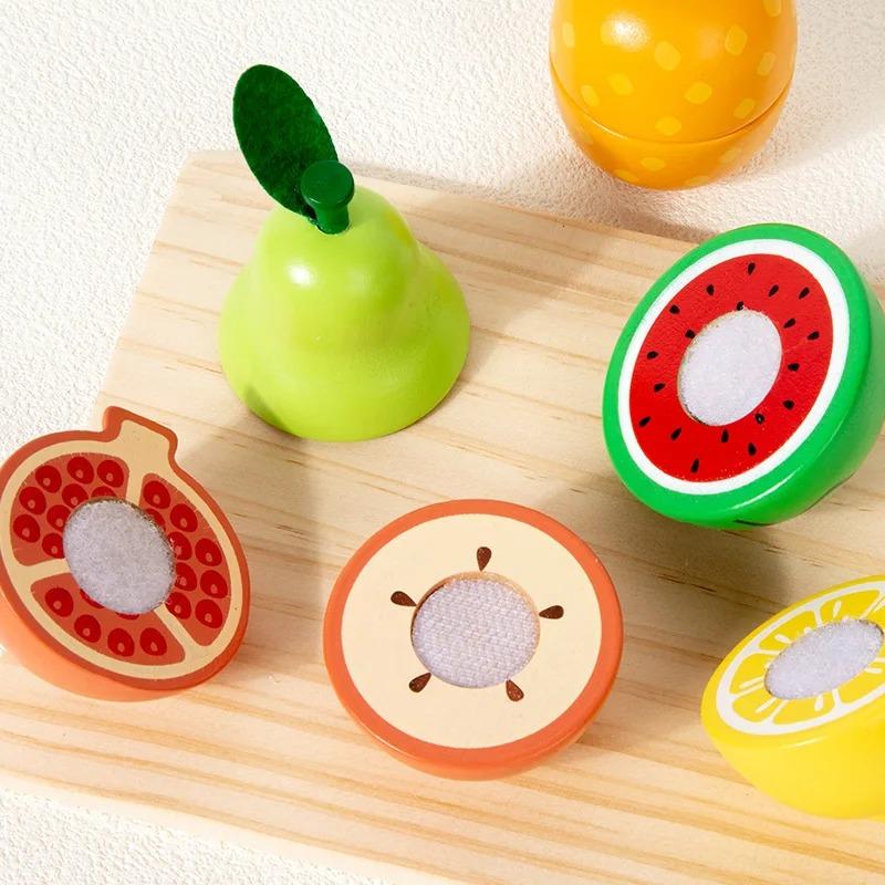 Montessori Rollenspielhaus Serie Geschnittenes Obst Desserts Holz Simulation Küchenspielzeug Kinder Schneiden Gemüse Lernspielzeug