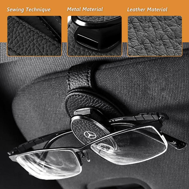 AABHA1 Car Sun Visor Clip Glasses Bracket Card Holder Sunglasses Support For Mercedes Benz C180 C300 W124 W176 W177 C200 C260 GLC CLE