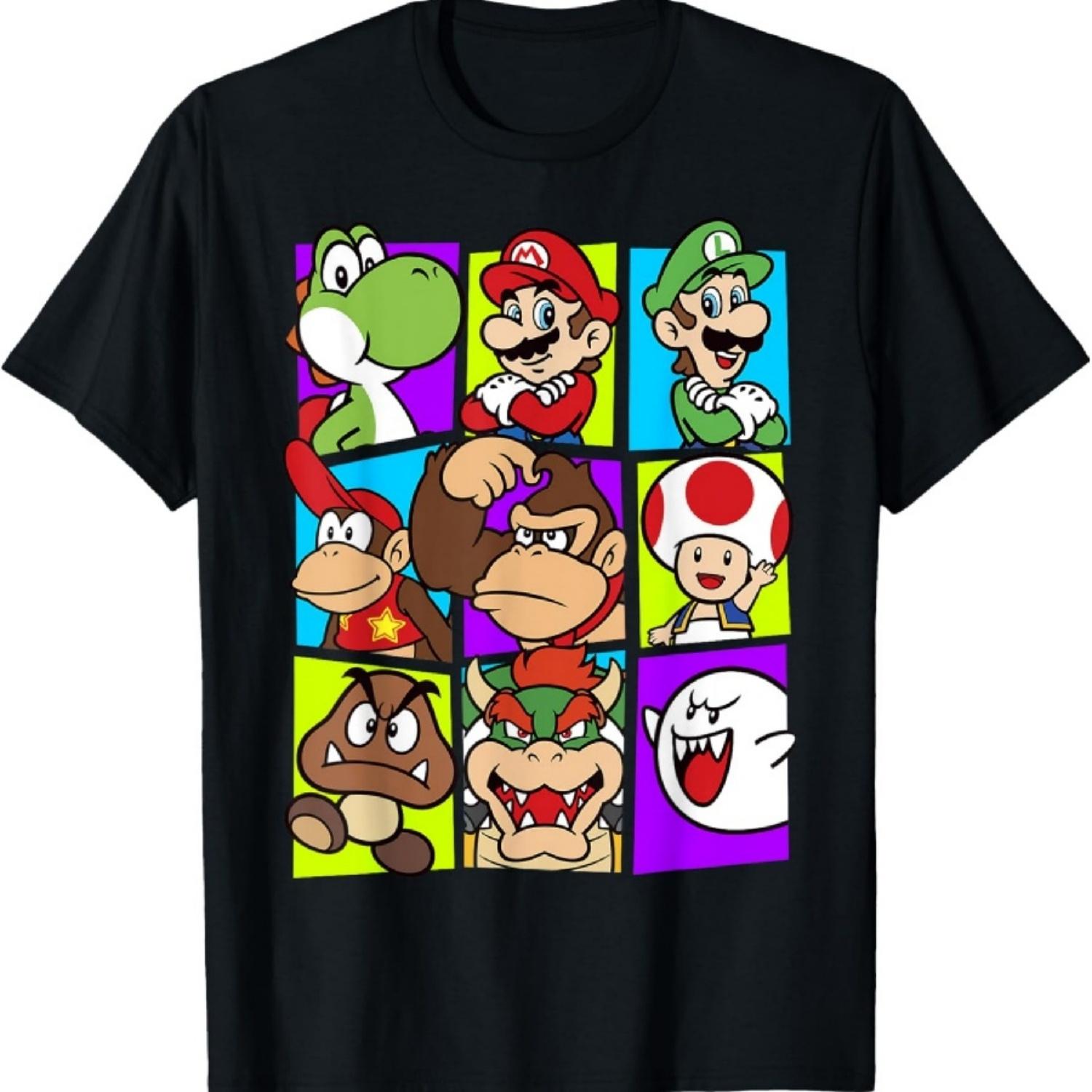 

Super Mario Yoshi Luigi Bowser & Gang Box-Up Graphic T-Shirt T-Shirt XXXXXL різнокольоровий