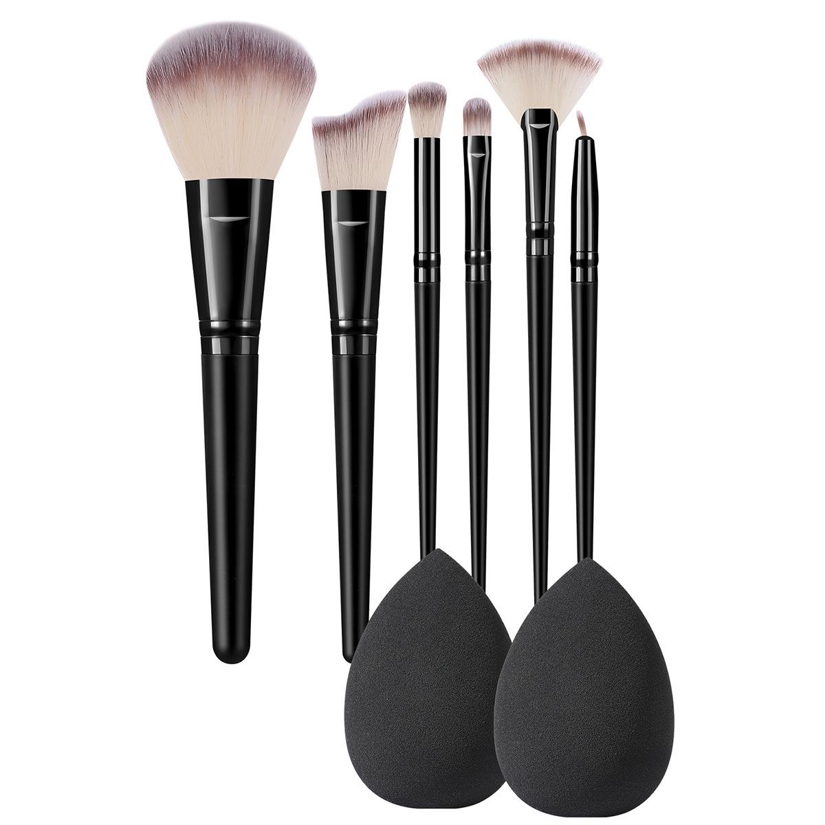42-Piece Makeup Tool Kit: 18-Brush Set + 24-Sponge Set