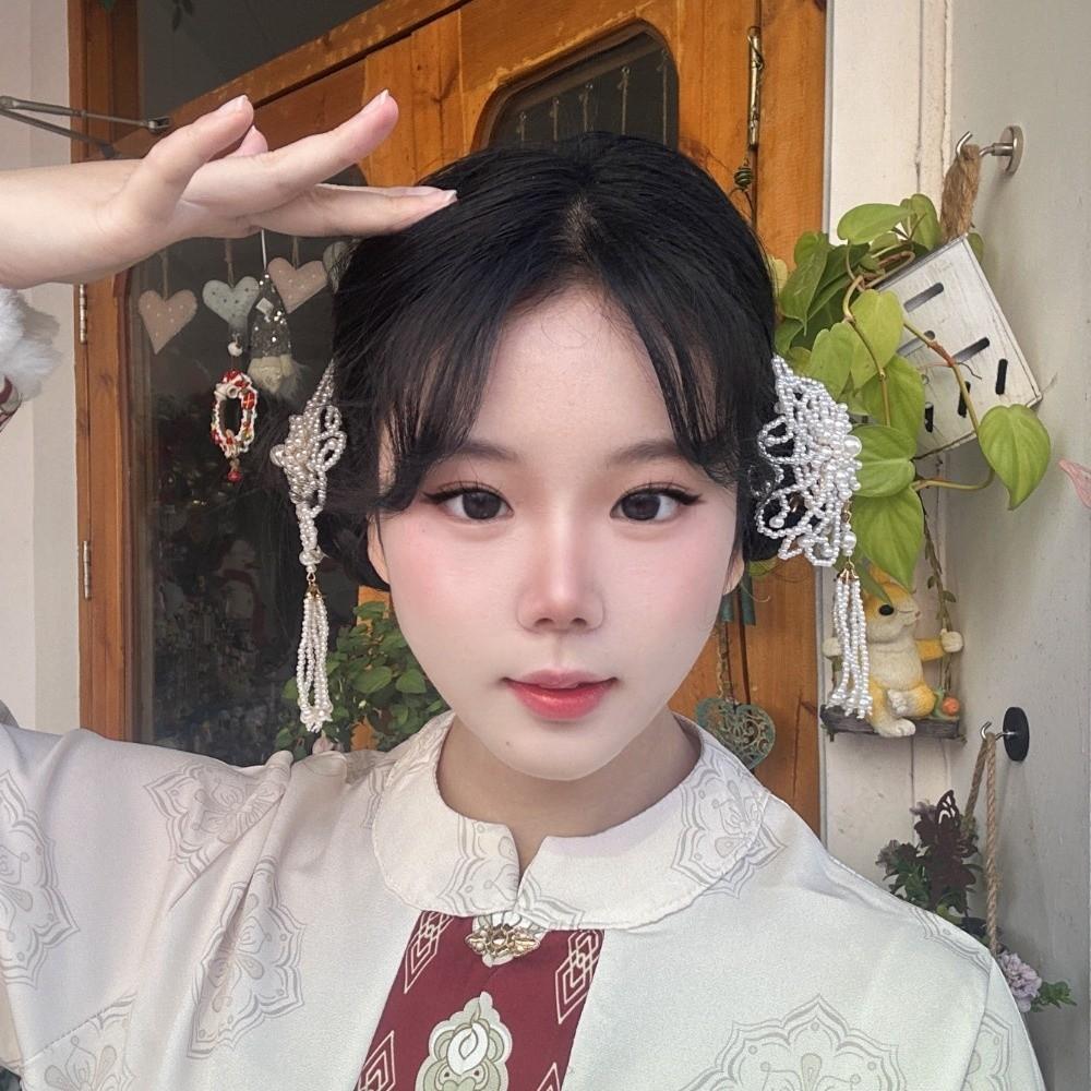 Tassel Cheongsam Headwear Pearl Hanfu Hairpin Temperament Chinese Style Hair Clip Daily