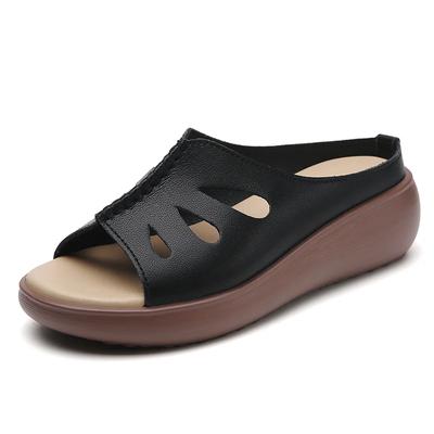 Fashion Big Size 43 Slippers Platform Wedges Women Sandals Summer Female Mules Clogs Beach Shoes Thick Bottom Non-Slip Solid Chaussures