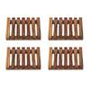 4 Pcs Bamboo Soap Dish Good Ventilation Drainage Water Resistant Bamboo Soap Saver