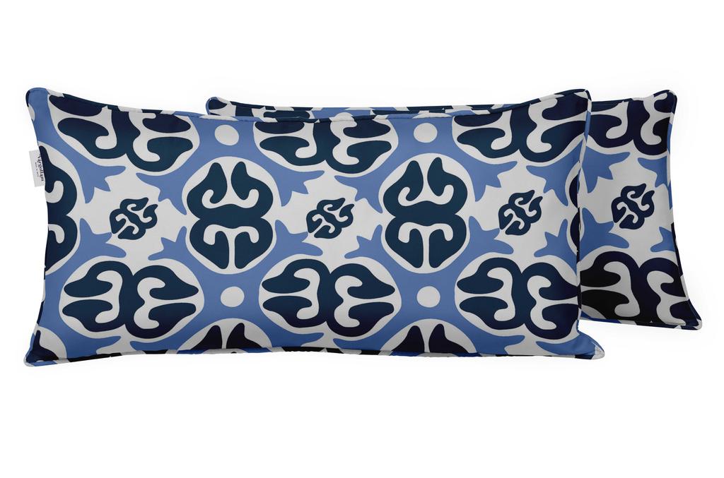 Vargottam Indoor Outdoor Polyester Fabric Lumbar Pillow Cover With Insert, All-Weather Waterproof Rectangular Cushion for Patio Furniture