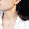 Moonstone Necklace and Earrings for Clover Silver Hypoallergenic June Popular Birthday Gift for Women [FH.bird] Women, "Lucky Charm" 925, Necklace,