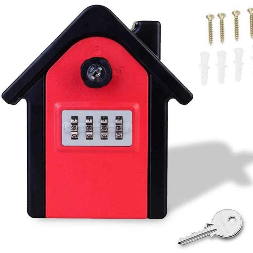 Wall Mounted Key Box with Digital Code and Emergency Key Black