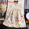 Korean Style Girl Summer Floral A Line Dress With Soft Fabric For Toddler Girls
