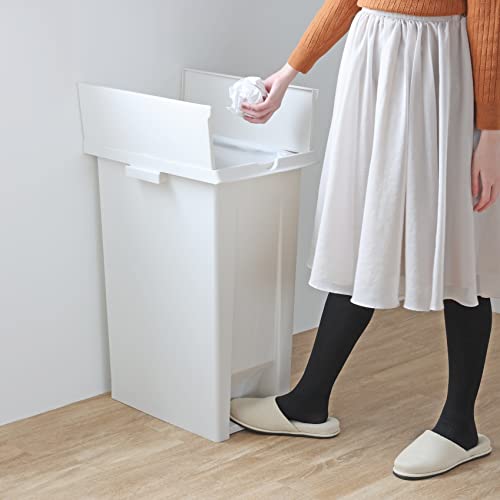 Captain Stag Pedal Pail #70, Double-Door, White, Made In Japan, UY-7058