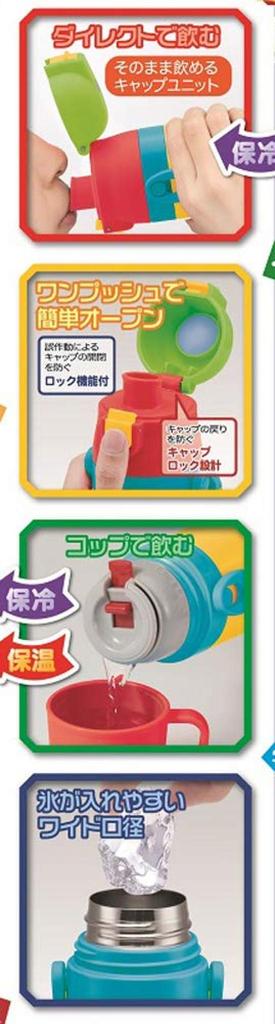 Skater Children's 2-Way Stainless Steel Water Bottle with Cup, Plarail 20, 430ml (SKDC4)