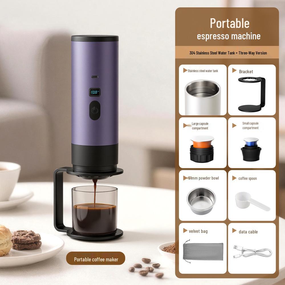 Portable Electric Espresso & Americano Coffee Maker with Heating Pump