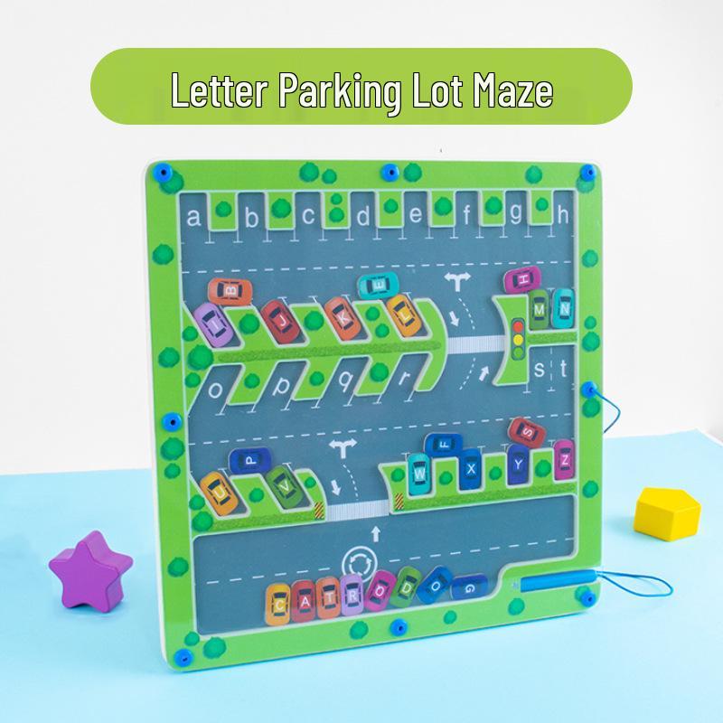 

Wooden Montessori Magnetic Maze: Educational Alphabet Puzzle Board for Kids