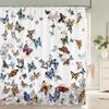 Colorful Butterfly Feathers 3d Shower Curtains Bathroom Curtain With Hooks Waterproof 180x240 Polyester Cloth Decoration Screen