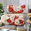 Red And White Floral Pattern Home Decor Pillow Cover Living Room Sofa Polyester Cushion Cover With Zipper