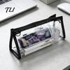 School Supplies Case Transparent PVC Pencil Case, Large Capacity Waterproof Stationery Student Pen Storage Organizer, Durable Zipper Bag for Exam