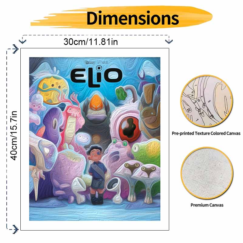 Disney Elio Pixar movie digital oil painting art painting kit manual diy painting for home decorations