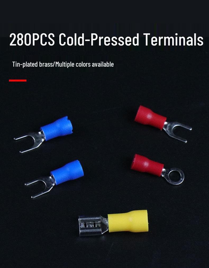 Cold-Pressed Wiring Terminal Set - 280 Pieces | Cross-Border Hot-Selling Product