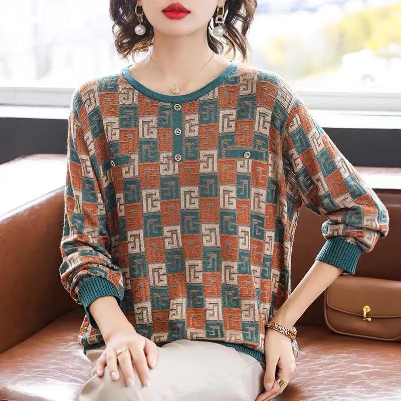 Sweater for Women Autumn Winter Thickened Pullover Warm Knitted Stretchy Long Sleeve Oversize Jumper Tops