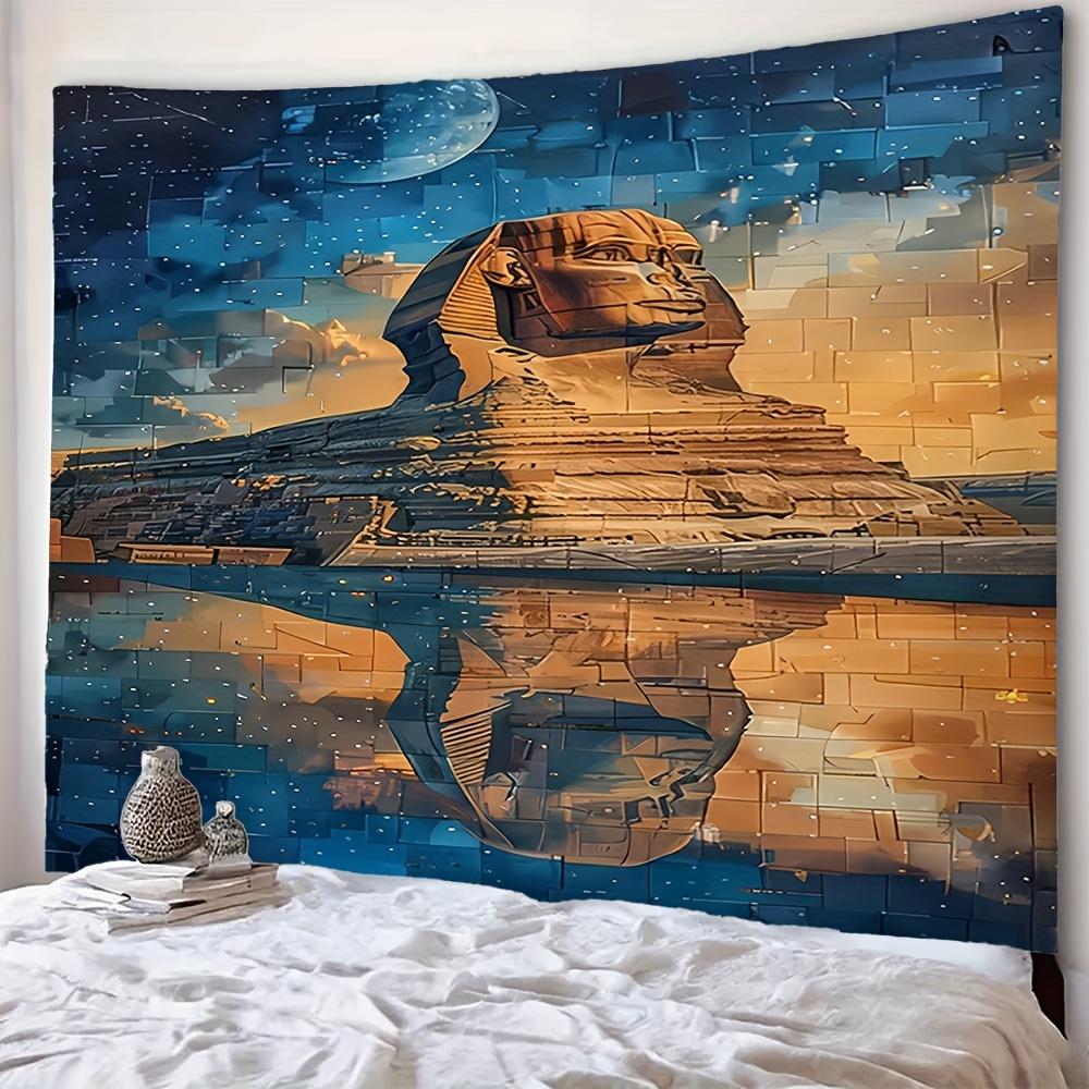 Design Of The Egyptian Sphinx Digital Printing Polyester Wall Tapestry Suitable For Use Living Rooms Bedrooms Offices Bars Party