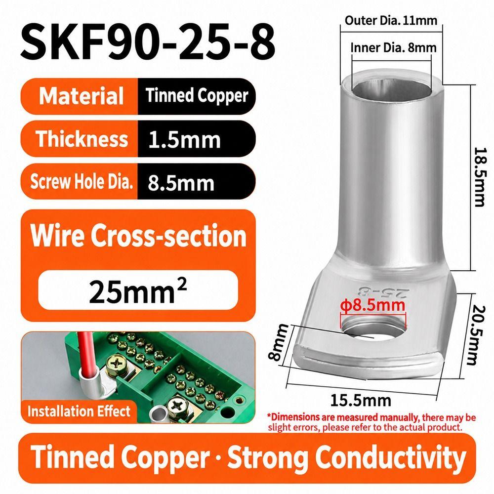 Tinned Copper Right Angle Crimp Terminal L Shape Wire Connector Terminal For Plug Connection