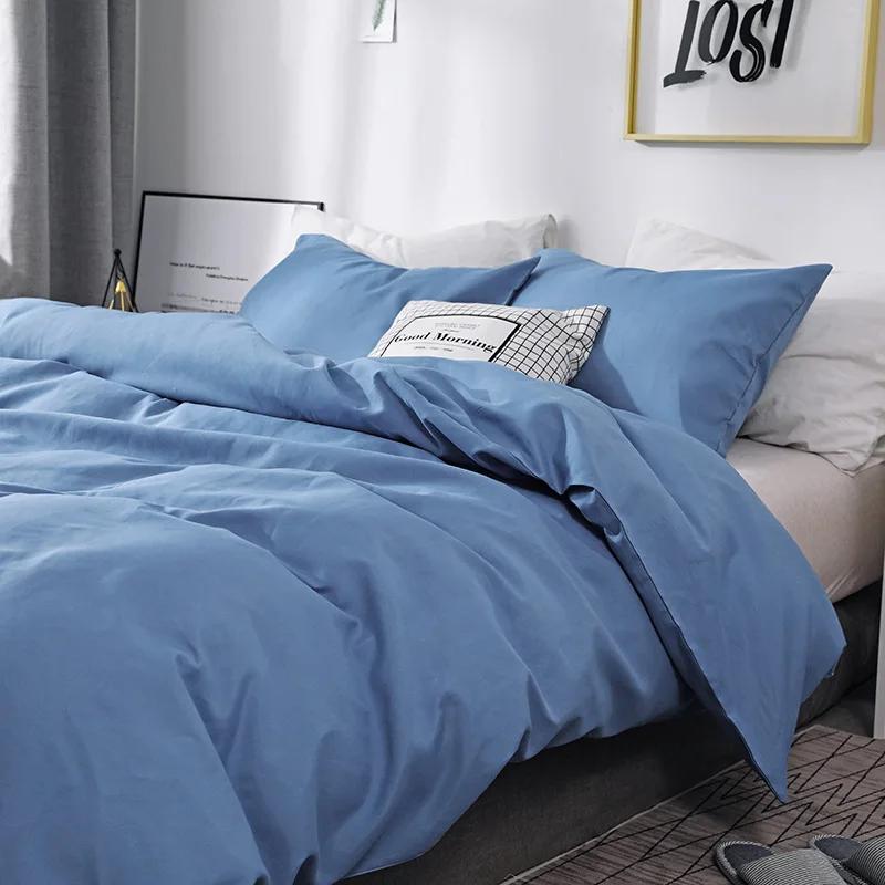 Severský jednobarevný broušený povlak na přikrývku 220x240 Jednolůžko Dvojlůžko Queen King Jednoduchá ložní souprava Povlak na polštář Ložní prádlo (Žádné prostěradlo)