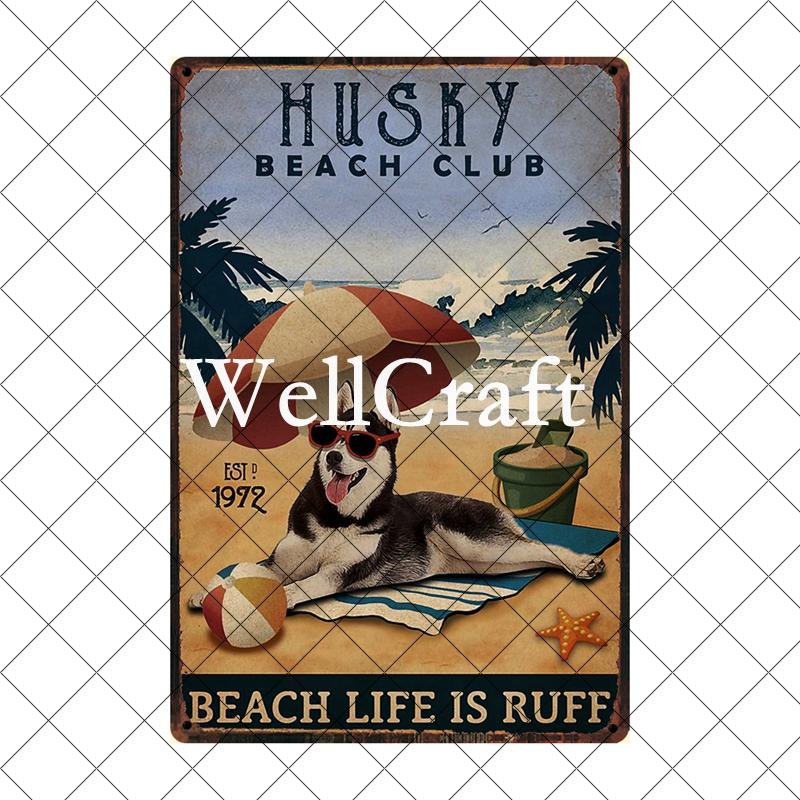 Wellcraft Pet Husky Dog Are Your Friend Wine Cafe Bath Shop Art Metal Tin Sign Wall Poster Iron Painting Pub D CM