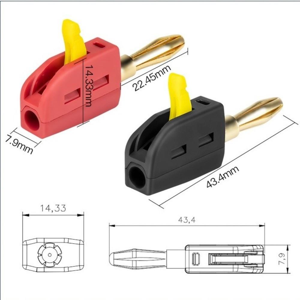 1/10pcs Solderless Design High Current Banana Plug Gold Plated Banana Plug  Audio Equipment