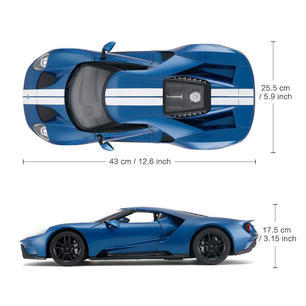 Rastar RC Car 114 Scale Ford GT RC Radio Control Car for Kids, with Manually Openable Doors, Blue, 2.4GHz