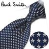 Paul Smith necktie, brand name necktie (8cm wide), star design (navylight gray (PS20)) [Used]