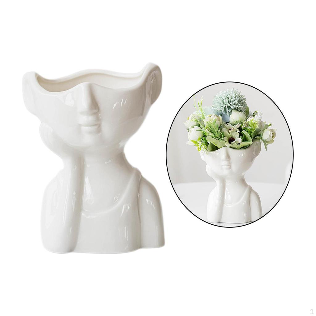 Flower Planter Cute Vase for Indoor Home Desktop Decoration