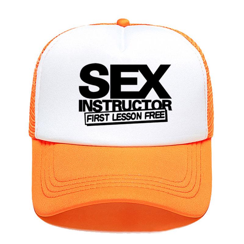 Sex Instructor Funny Creative Baseball Cap Casual Unisex Women Parentchild Hats Mesh Visor Outdoor Sun Hat Adjustable Caps