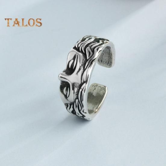 Unisex Ring Half Face Polished Alloy Goddess Venus Adjustable Opening Ring for Party Date Casual Life Finger Jewelry