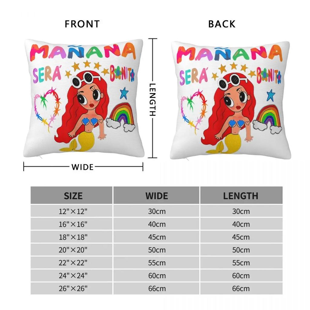 Karol G Manana Sera Bonito Square Pillow Case Cushions for Sofa Awesome Pillowcover Home Decor