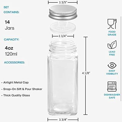 Nádoby na kořenky s bambusovými víčky Kulaté skleněné nádoby na kořenky 4 oz Štítky Minimalistický statek Štítky s kořením Samolepky Skládací nálevka