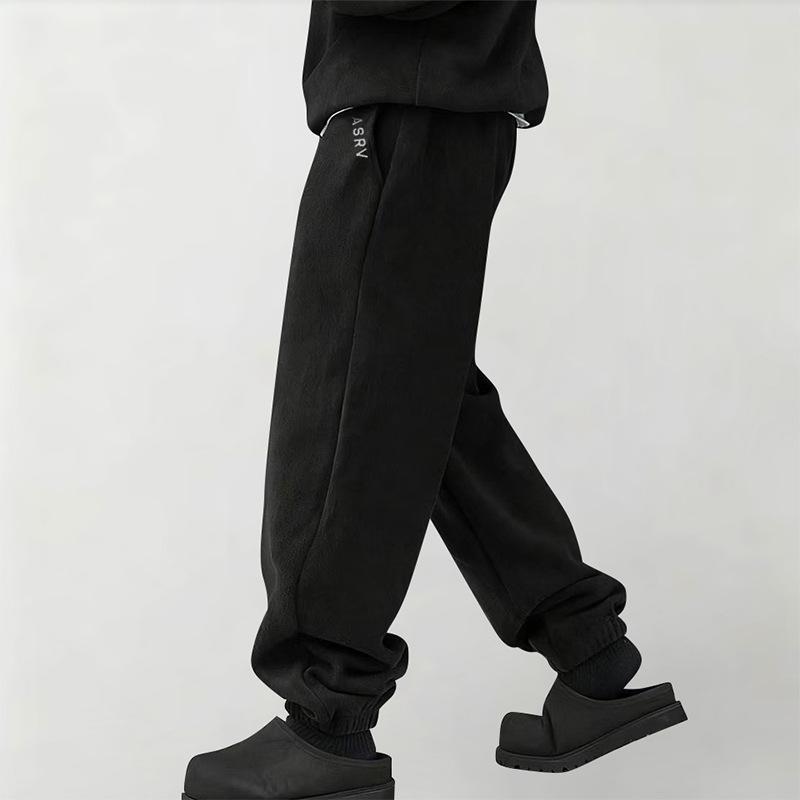 Autumn Winter Men'S Casual Pants American Style Youth Plus Size Fleece-Lined Sweatpants Trendy Brand Versatile Thickened Pants For Men