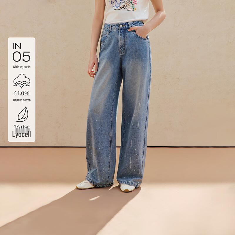 INMAN Women s Retro Wide-Leg Lyocell Cotton Washed Jeans 29