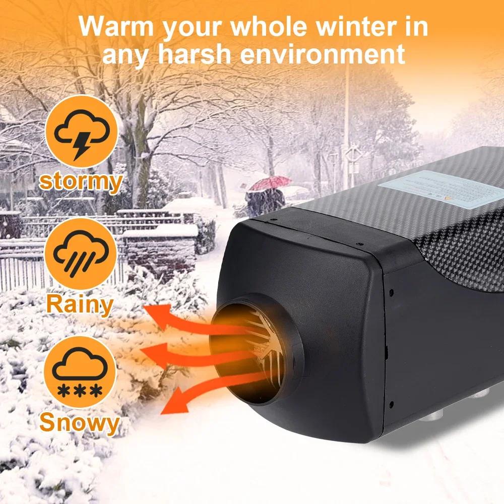 12V/24V Car Heater 5-8KW Diesel Air Heater With Silencer Remote Control Truck Boat Bus RV Trailer Air Diesel Parking Heater