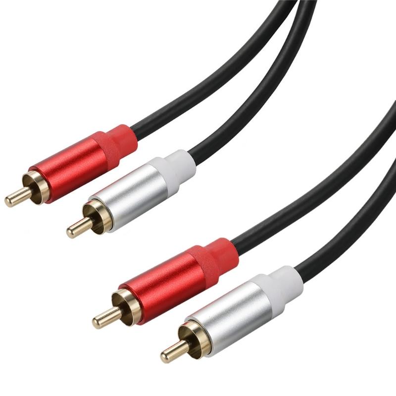 Durable 2RCA Male To Male Cable Stereo AUX Cord Enjoy Stable Transmission and Clear Sound for DVDs Players Amplifier