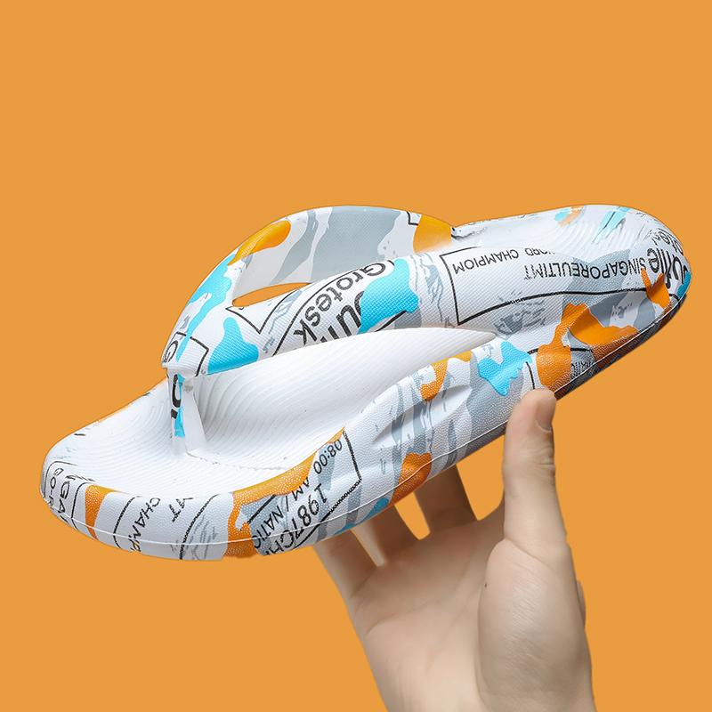 Fashion Men's and women's slippers Men's non-slip comfortable light casual sandals Outdoor beach couple shoes flip-flops bathroom shoes