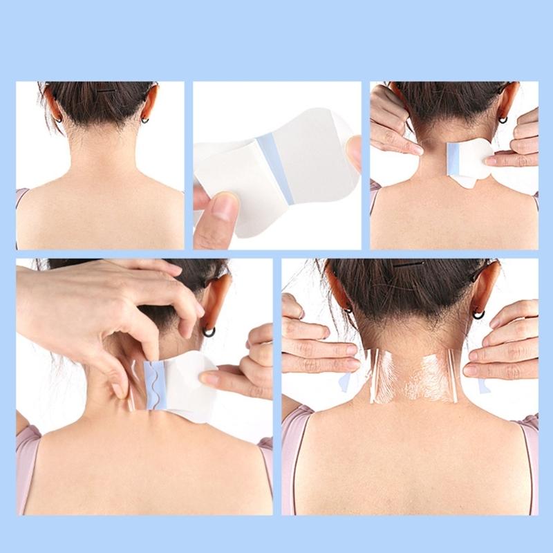 10 Pieces Clear Invisible Neck Support Patches Sweatproof Convenient Easy Application Gentle On Skin