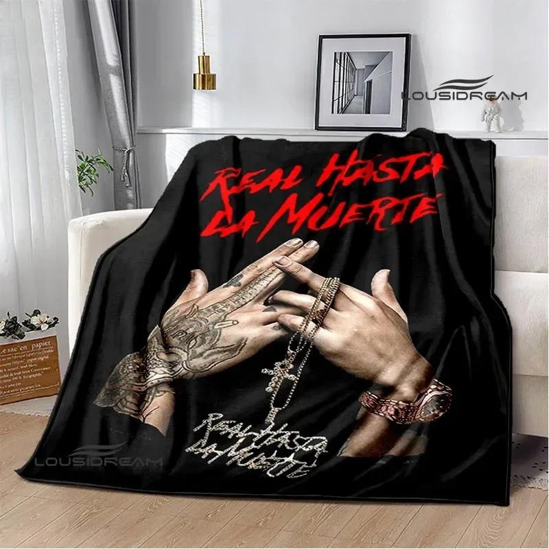 Rapper Anuel AA printed blankets Picnic blanket Flannel Warm blanket Soft Cozy Blanket Travel Blankets bed linings Birthday Gift